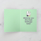 ハッピーバースデーパーティービコンフリースドッグ – かわいい カード (内部)