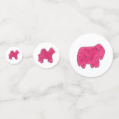 ハッピーバースデーパーティーピンクサーカス動物クラッカー コンフェッティ (正面)