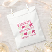 ハッピーバースデーパーティーピンクサーカス動物クラッカー フェイバーバッグ (クリップ留めされた状態)