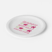 ハッピーバースデーパーティーピンクサーカス動物クラッカー ペーパープレート (アングル)