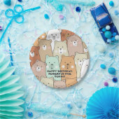 ハッピーバースデーパーティーベア ペーパープレート (パーティー)