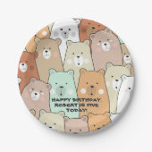 ハッピーバースデーパーティーベア ペーパープレート (正面)
