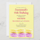 ハッピーバースデーパーティーマカロンクッキーカスタム 招待状 (裏面)