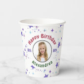 ハッピーバースデーパーティー子フォトスターのパーソナライズ 紙コップ (裏面)