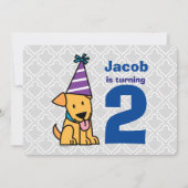 ハッピーバースデーパーティー室の子犬 招待状 (裏面)