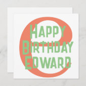 ハッピーバースデーパーティー招待状テンプレートカード 招待状 (正面/裏面)