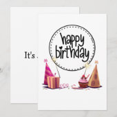 ハッピーバースデーパーティー招待状 招待状 (正面/裏面)