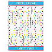 ハッピーバースデーパーティー時間水玉模様 テーブルクロス (正面)