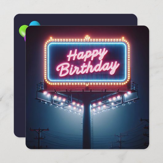 ハッピーバースデーパーティー標識 招待状 (正面/裏面)