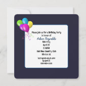 ハッピーバースデーパーティー標識 招待状 (裏面)