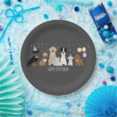 ハッピーバースデーパーティー犬 ペーパープレート (パーティー)