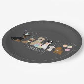 ハッピーバースデーパーティー犬 ペーパープレート (アングル)