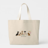 ハッピーバースデーパーティー犬 ラージトートバッグ (裏面)