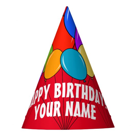 ハッピーバースデーパーティー紙コーン帽子 パーティーハット (正面)