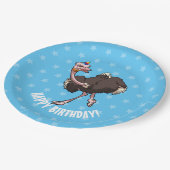 ハッピーバースデーパーティー踊りカートゥーンダリッチ ペーパープレート (アングル)