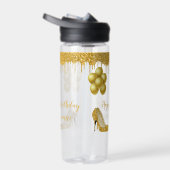 ハッピーバースデーパーティー金ゴールドグリッタールック ウォーターボトル (右面)