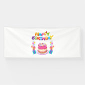 ハッピーバースデーパーティー コンフェッティ 4x10 ビニールバナー 横断幕 (横)