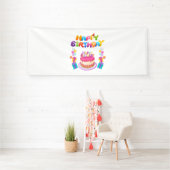 ハッピーバースデーパーティー コンフェッティ 4x10 ビニールバナー 横断幕 (インサイチュ)