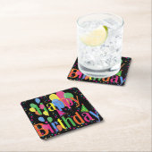 ハッピーバースデーパーティー スクエアペーパーコースター (インサイチュ)