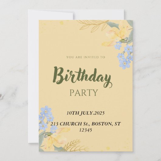 ハッピーバースデーパーティー 招待状 (正面)