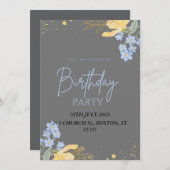 ハッピーバースデーパーティー 招待状 (正面/裏面)