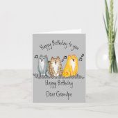 ハッピーバースデーパーフェクトグランドパエバーカワイイ猫 カード (正面)