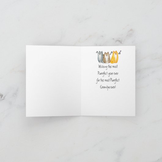 ハッピーバースデーパーフェクトグランドパエバーカワイイ猫 カード (内部)