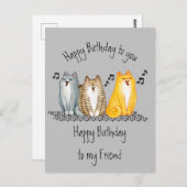 ハッピーバースデーパーフェクトフレンドリーにかわいい猫たち ポストカード (正面/裏面)