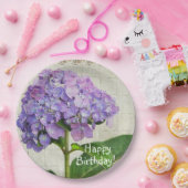 ハッピーバースデーパープルアヤグサ ペーパープレート (パーティー)