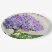 ハッピーバースデーパープルアヤグサ ペーパープレート (アングル)