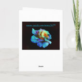 ハッピーバースデーパープルキスターコイズバラカード カード (裏面)