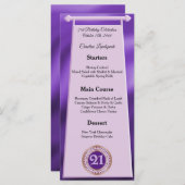 ハッピーバースデーパープルグリッターフォイル メニュー (正面/裏面)
