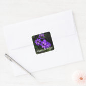 ハッピーバースデーパープルトレーリングランタナ#1ステッカー スクエアシール (封筒)