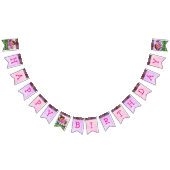 ハッピーバースデーパープルフェアリー旗 バンティングフラッグ (全)