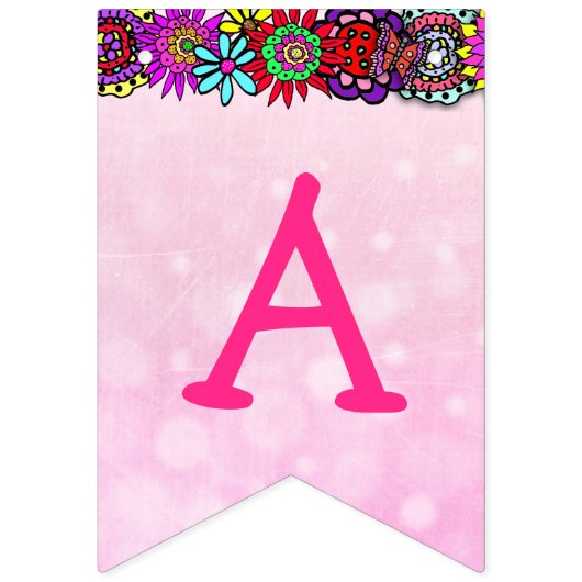 ハッピーバースデーパープルフェアリー旗 バンティングフラッグ (第3の旗)