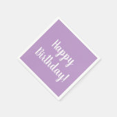 ハッピーバースデーパープル薄紫誕生日パーティー スタンダードカクテルナプキン (角)