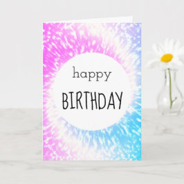 ハッピーバースデーパープル&ブルー絞り染めヒッピー カード