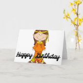 ハッピーバースデーヒッパイガール1グリーティングカード カード (黄色い花)