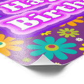 ハッピーバースデーヒッピー花 フォトプリント            (角)