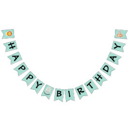 ハッピーバースデーヒッポキュートパーティー動物 バンティングフラッグ