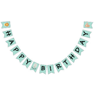 ハッピーバースデーヒッポキュートパーティー動物 バンティングフラッグ