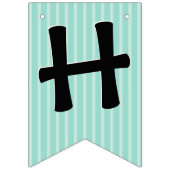 ハッピーバースデーヒッポキュートパーティー動物 バンティングフラッグ (第2の旗)