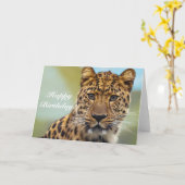 ハッピーバースデーヒョウグリーティングカード カード (黄色い花)