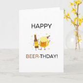 ハッピーバースデービアラバープンおもしろい カード (黄色い花)