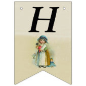 ハッピーバースデービクトリアンの女の子 バンティングフラッグ (第1の旗)