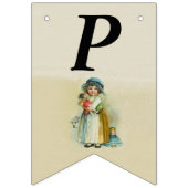 ハッピーバースデービクトリアンの女の子 バンティングフラッグ (第3の旗)