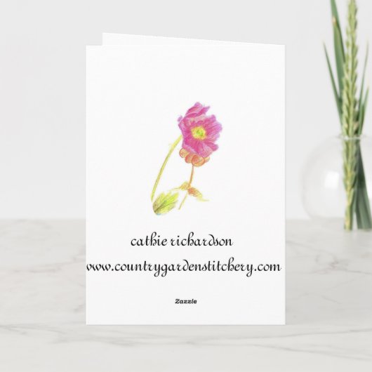 ハッピーバースデービクトリアンフラワーコラージアートカード カード (裏面)