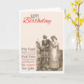 ハッピーバースデービクトリアン、ユーモア、イン婚約したヌエンド カード (黄色い花)