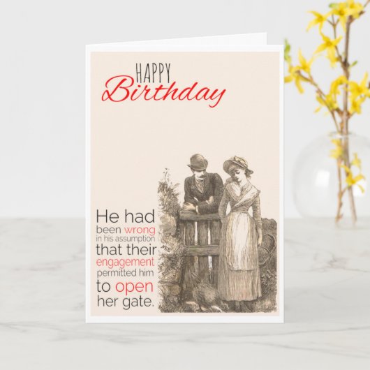 ハッピーバースデービクトリアン、ユーモア、イン婚約したヌエンド カード (黄色い花)