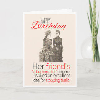 ハッピーバースデービクトリアン、ユーモア、ゼブラ交差点。 カード